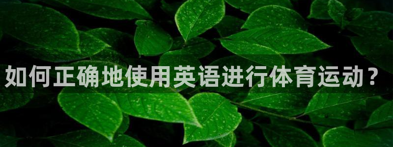 3377体育官方平台体育：如何正确地使用英语进行体育运动？